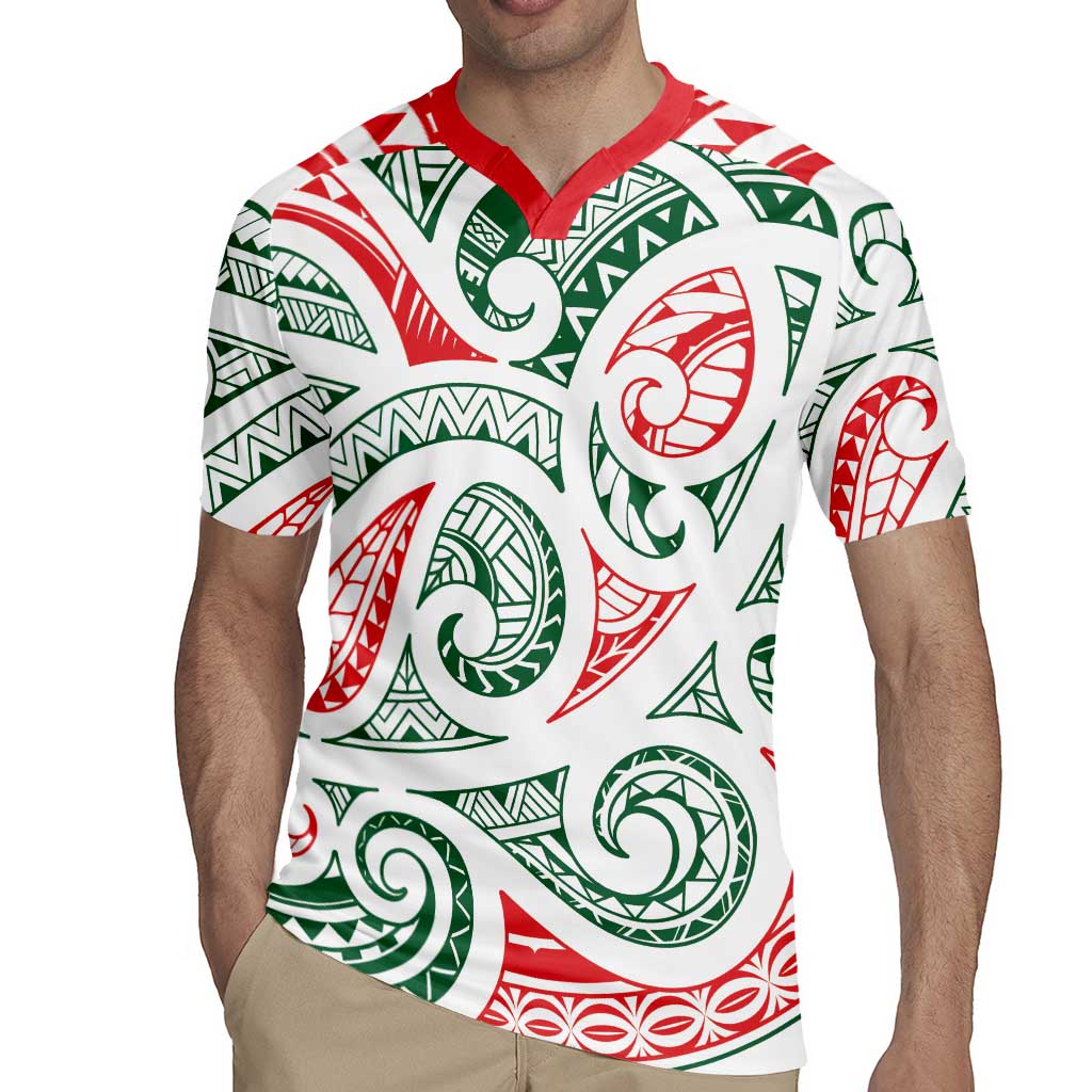 New Zealand Kowhaiwhai Christmas Rugby Jersey Traditional Maori Koru Pattern - Aussie Hoodie