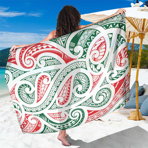 New Zealand Kowhaiwhai Christmas Sarong Traditional Maori Koru Pattern - Aussie Hoodie