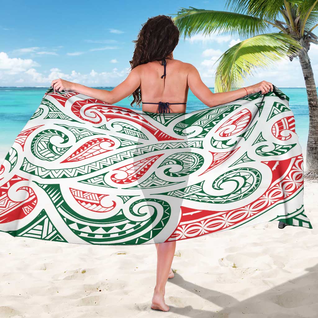 New Zealand Kowhaiwhai Christmas Sarong Traditional Maori Koru Pattern - Aussie Hoodie