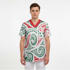 New Zealand Kowhaiwhai Christmas Scrub Top Traditional Maori Koru Pattern - Aussie Hoodie
