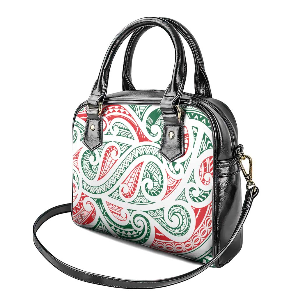 New Zealand Kowhaiwhai Christmas Shoulder Handbag Traditional Maori Koru Pattern - Aussie Hoodie