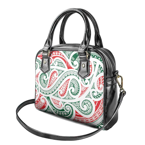New Zealand Kowhaiwhai Christmas Shoulder Handbag Traditional Maori Koru Pattern - Aussie Hoodie