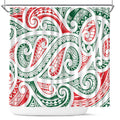 New Zealand Kowhaiwhai Christmas Shower Curtain Traditional Maori Koru Pattern - Aussie Hoodie
