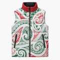 New Zealand Kowhaiwhai Christmas Sleeveless Puffer Jacket Traditional Maori Koru Pattern - Aussie Hoodie