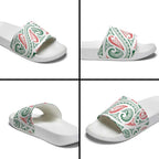 New Zealand Kowhaiwhai Christmas Slide Sandals Traditional Maori Koru Pattern - Aussie Hoodie