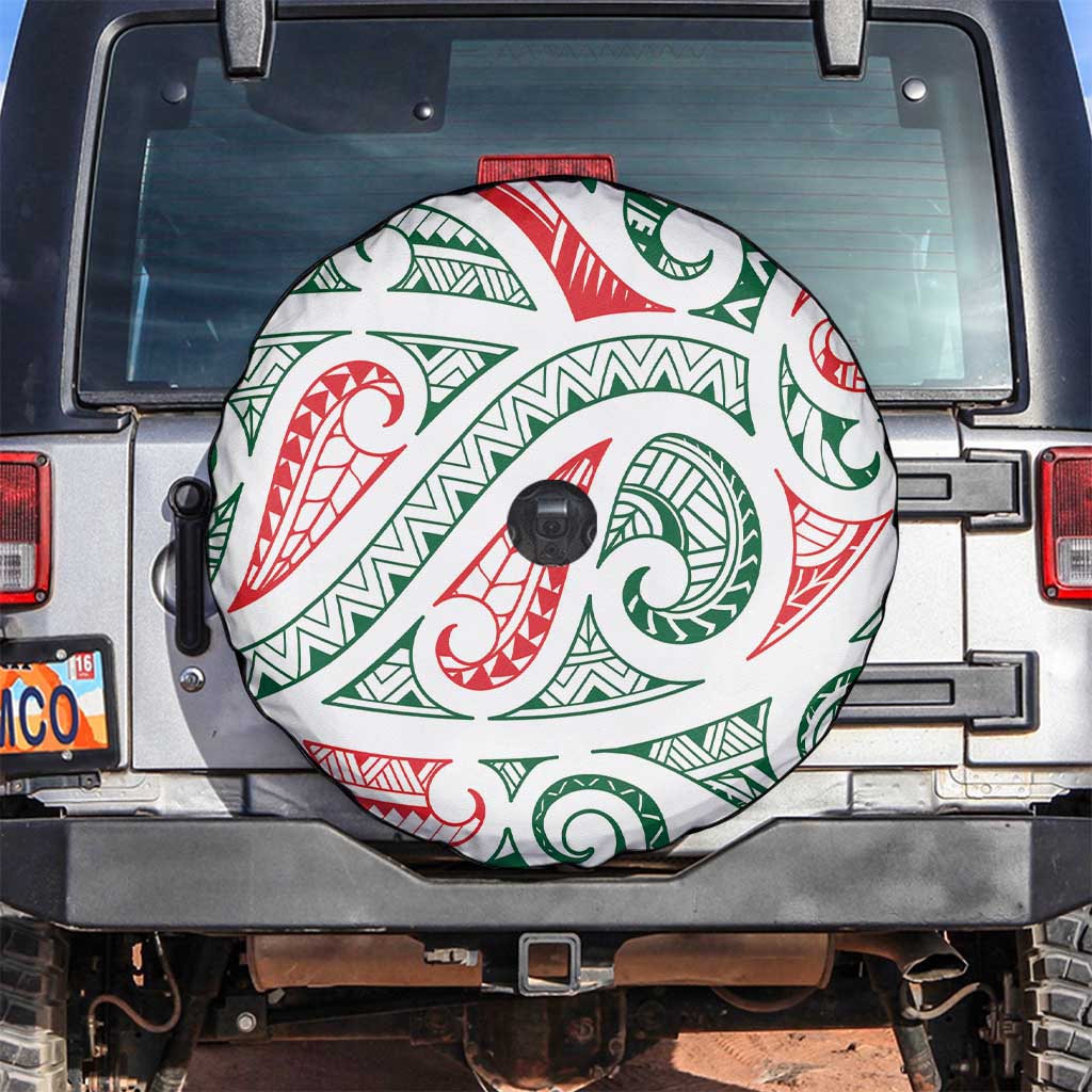 New Zealand Kowhaiwhai Christmas Spare Tire Cover Traditional Maori Koru Pattern - Aussie Hoodie