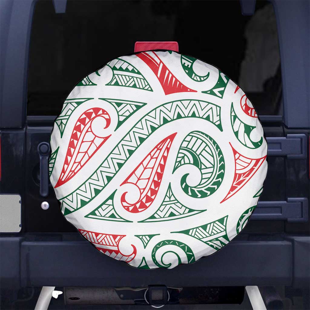 New Zealand Kowhaiwhai Christmas Spare Tire Cover Traditional Maori Koru Pattern - Aussie Hoodie
