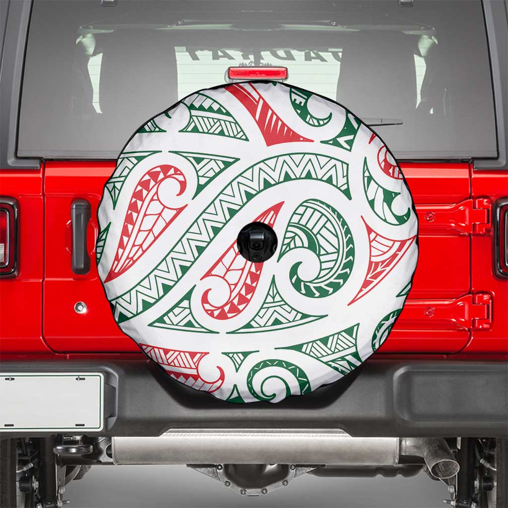 New Zealand Kowhaiwhai Christmas Spare Tire Cover Traditional Maori Koru Pattern - Aussie Hoodie
