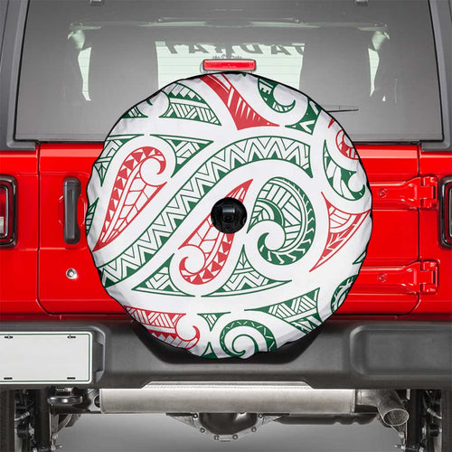 New Zealand Kowhaiwhai Christmas Spare Tire Cover Traditional Maori Koru Pattern - Aussie Hoodie