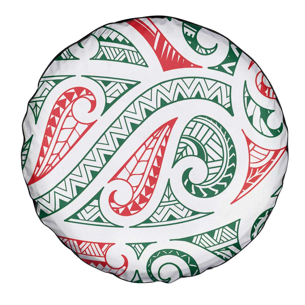 New Zealand Kowhaiwhai Christmas Spare Tire Cover Traditional Maori Koru Pattern - Aussie Hoodie
