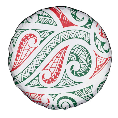 New Zealand Kowhaiwhai Christmas Spare Tire Cover Traditional Maori Koru Pattern - Aussie Hoodie
