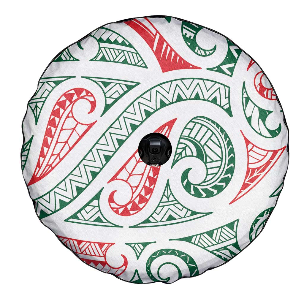 New Zealand Kowhaiwhai Christmas Spare Tire Cover Traditional Maori Koru Pattern - Aussie Hoodie