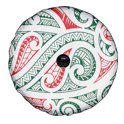 New Zealand Kowhaiwhai Christmas Spare Tire Cover Traditional Maori Koru Pattern - Aussie Hoodie
