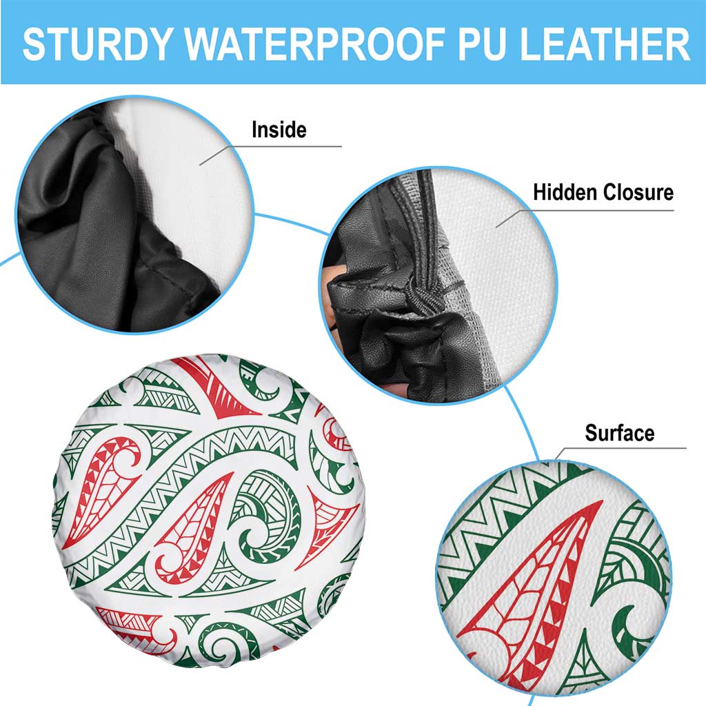 New Zealand Kowhaiwhai Christmas Spare Tire Cover Traditional Maori Koru Pattern - Aussie Hoodie