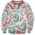 New Zealand Kowhaiwhai Christmas Sweatshirt Traditional Maori Koru Pattern - Aussie Hoodie