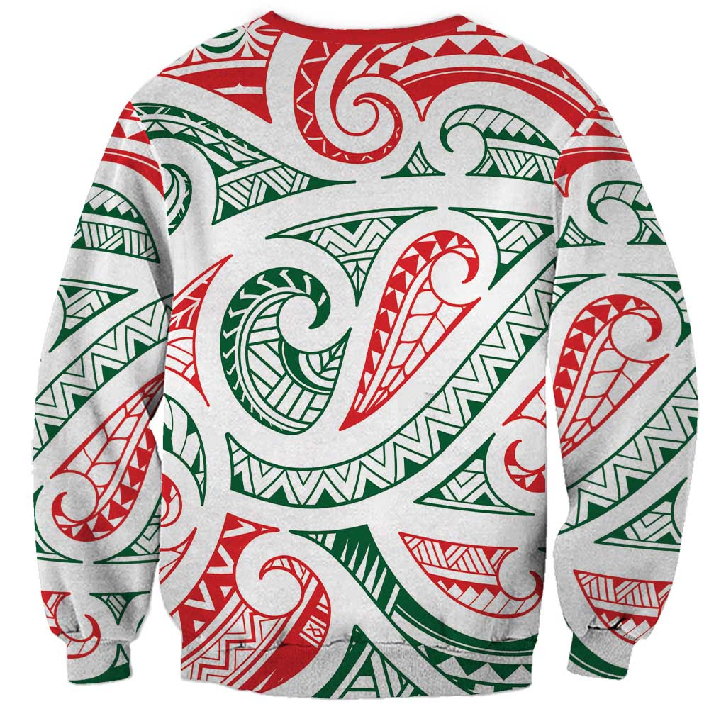New Zealand Kowhaiwhai Christmas Sweatshirt Traditional Maori Koru Pattern - Aussie Hoodie