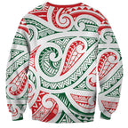 New Zealand Kowhaiwhai Christmas Sweatshirt Traditional Maori Koru Pattern - Aussie Hoodie