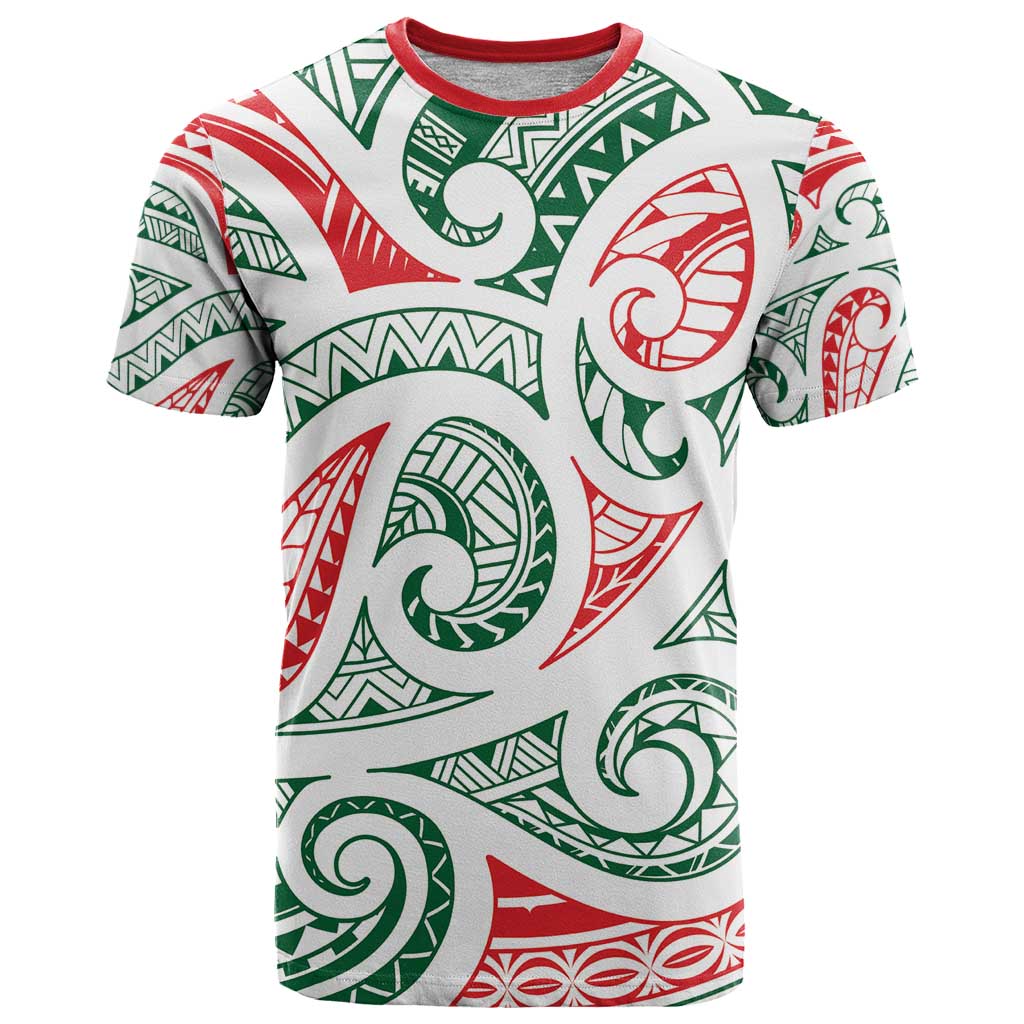 New Zealand Kowhaiwhai Christmas T Shirt Traditional Maori Koru Pattern - Aussie Hoodie