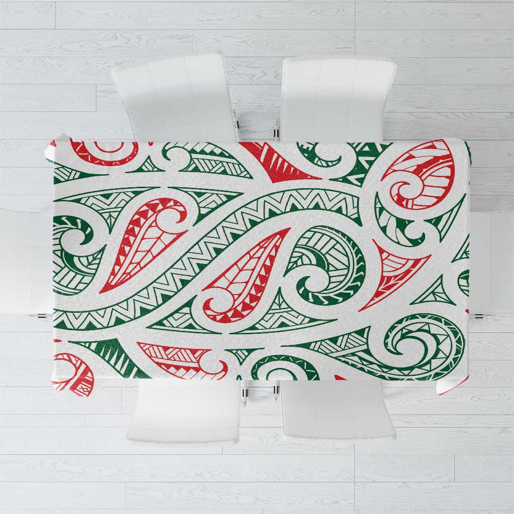 New Zealand Kowhaiwhai Christmas Tablecloth Traditional Maori Koru Pattern - Aussie Hoodie