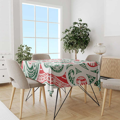 New Zealand Kowhaiwhai Christmas Tablecloth Traditional Maori Koru Pattern - Aussie Hoodie