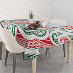 New Zealand Kowhaiwhai Christmas Tablecloth Traditional Maori Koru Pattern - Aussie Hoodie