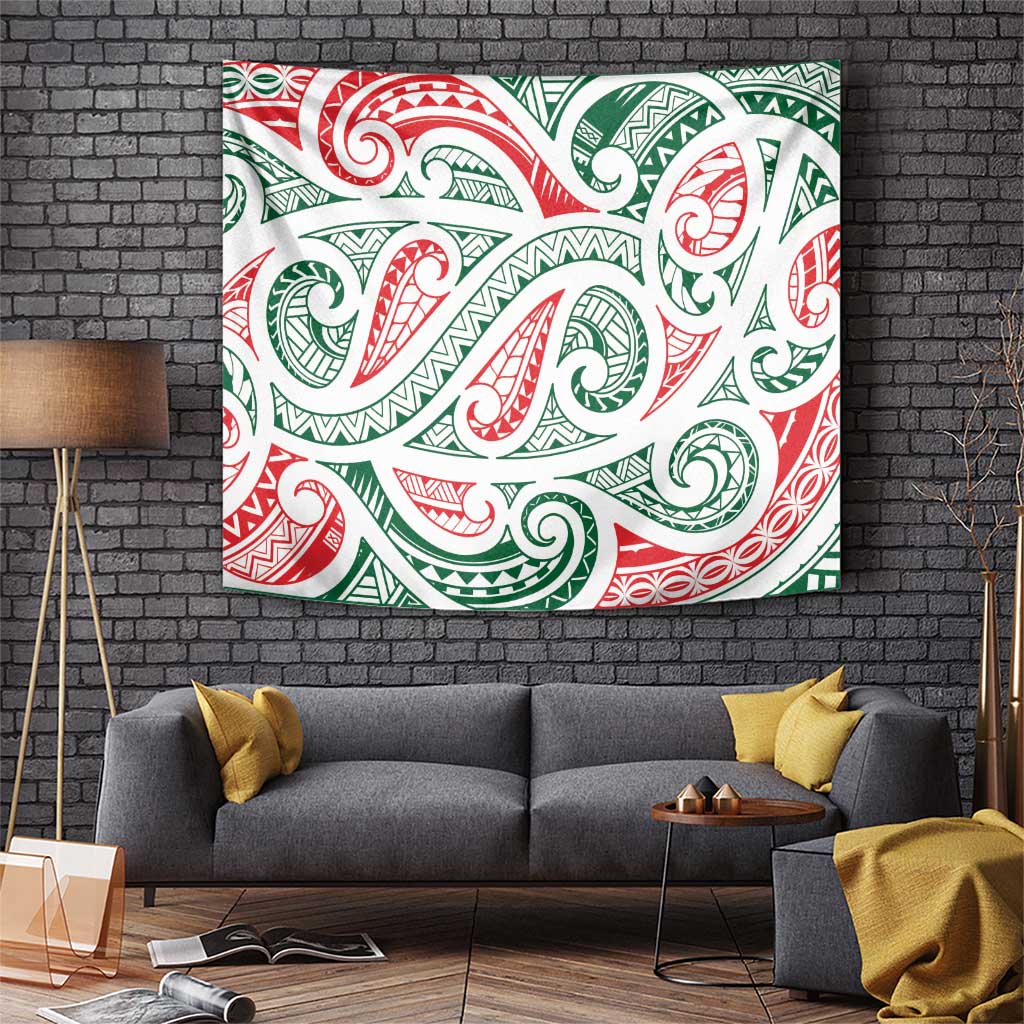 New Zealand Kowhaiwhai Christmas Tapestry Traditional Maori Koru Pattern - Aussie Hoodie