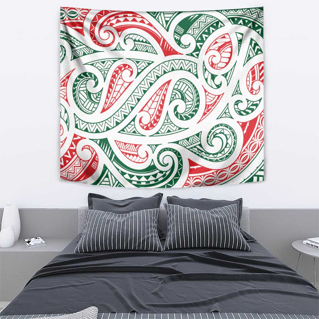 New Zealand Kowhaiwhai Christmas Tapestry Traditional Maori Koru Pattern - Aussie Hoodie