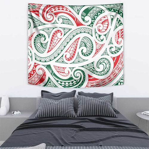 New Zealand Kowhaiwhai Christmas Tapestry Traditional Maori Koru Pattern - Aussie Hoodie