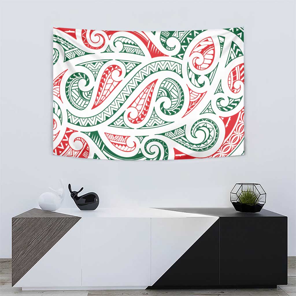 New Zealand Kowhaiwhai Christmas Tapestry Traditional Maori Koru Pattern - Aussie Hoodie