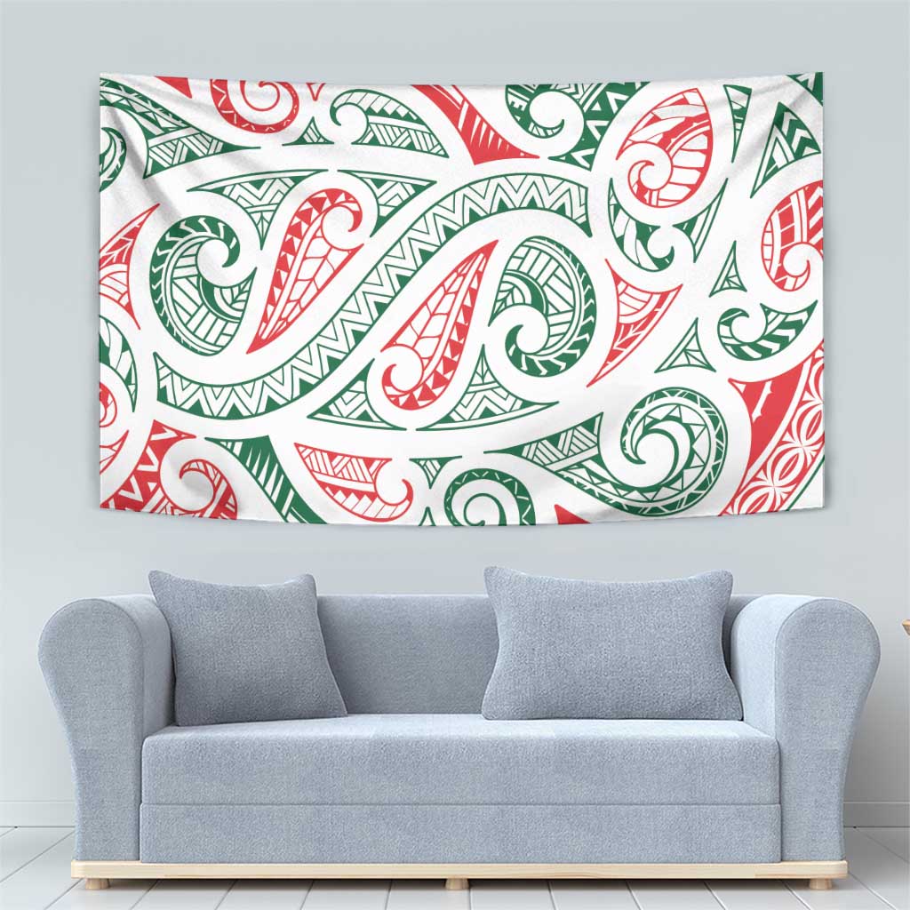 New Zealand Kowhaiwhai Christmas Tapestry Traditional Maori Koru Pattern - Aussie Hoodie
