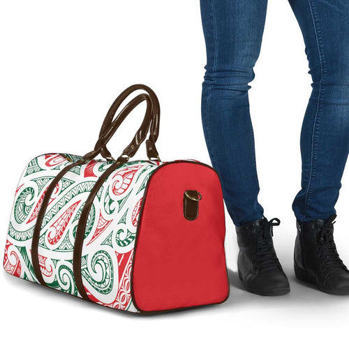 New Zealand Kowhaiwhai Christmas Travel Bag Traditional Maori Koru Pattern - Aussie Hoodie