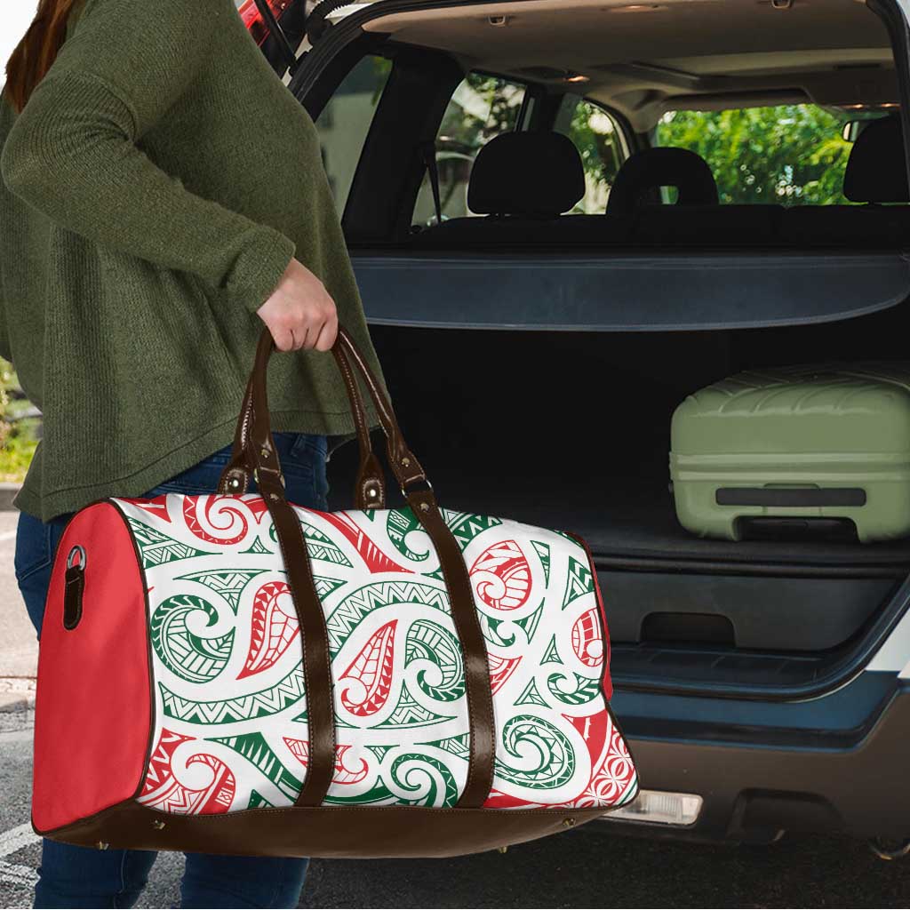 New Zealand Kowhaiwhai Christmas Travel Bag Traditional Maori Koru Pattern - Aussie Hoodie