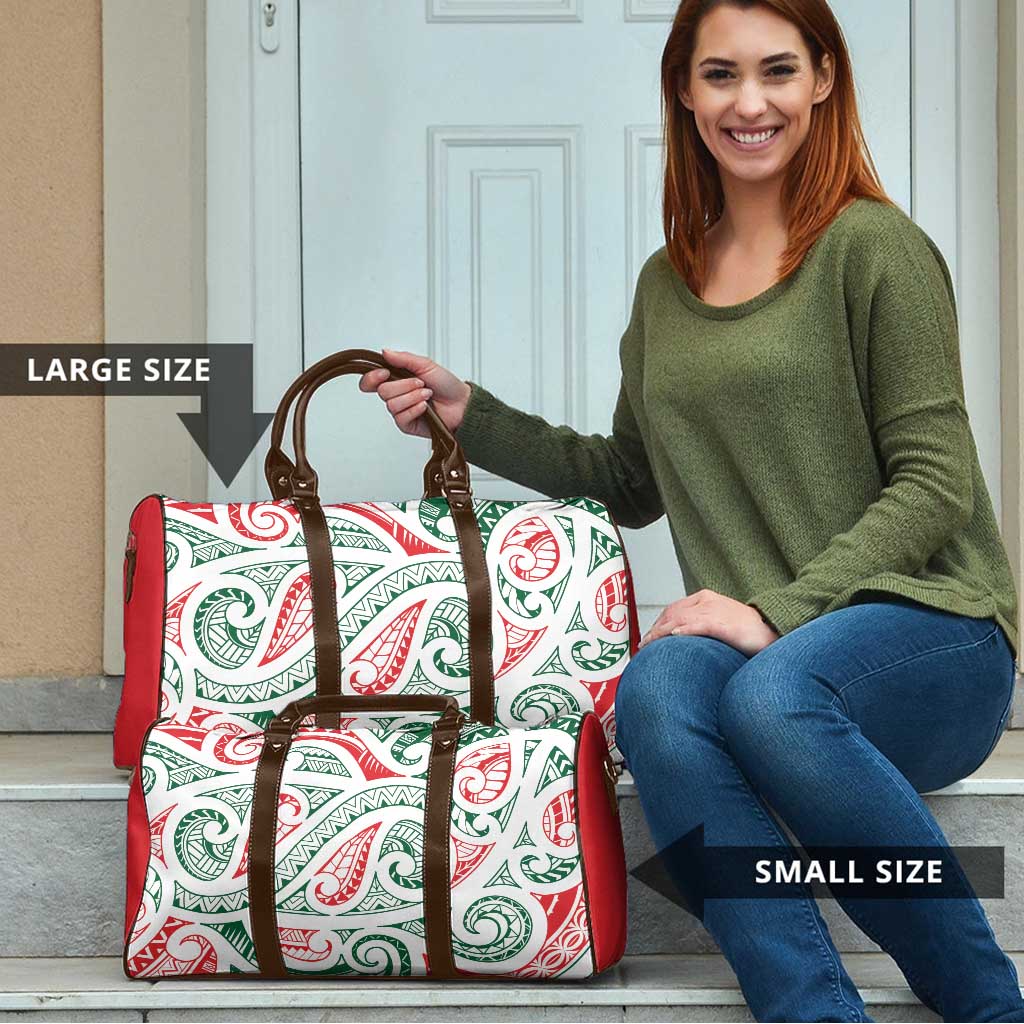 New Zealand Kowhaiwhai Christmas Travel Bag Traditional Maori Koru Pattern - Aussie Hoodie
