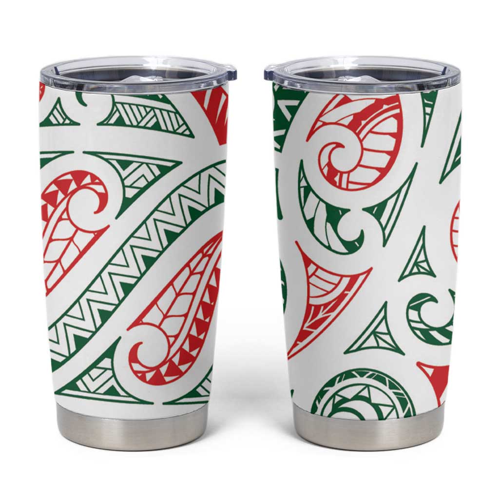 New Zealand Kowhaiwhai Christmas Tumbler Cup Traditional Maori Koru Pattern - Aussie Hoodie