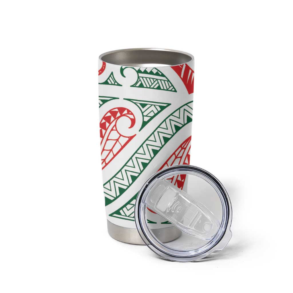 New Zealand Kowhaiwhai Christmas Tumbler Cup Traditional Maori Koru Pattern - Aussie Hoodie