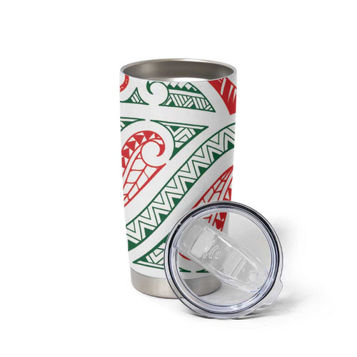 New Zealand Kowhaiwhai Christmas Tumbler Cup Traditional Maori Koru Pattern - Aussie Hoodie