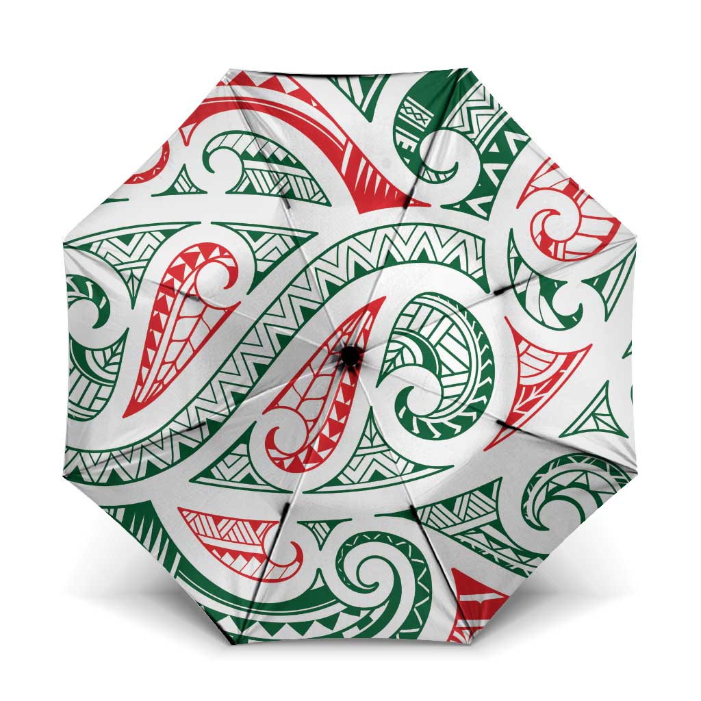 New Zealand Kowhaiwhai Christmas Umbrella Traditional Maori Koru Pattern - Aussie Hoodie