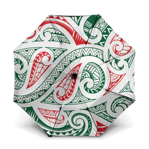 New Zealand Kowhaiwhai Christmas Umbrella Traditional Maori Koru Pattern - Aussie Hoodie
