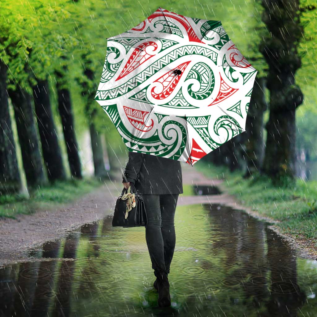 New Zealand Kowhaiwhai Christmas Umbrella Traditional Maori Koru Pattern - Aussie Hoodie