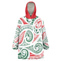 New Zealand Kowhaiwhai Christmas Wearable Blanket Hoodie Traditional Maori Koru Pattern - Aussie Hoodie