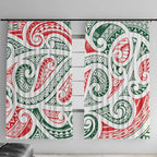 New Zealand Kowhaiwhai Christmas Window Curtain Traditional Maori Koru Pattern - Aussie Hoodie