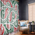 New Zealand Kowhaiwhai Christmas Window Curtain Traditional Maori Koru Pattern - Aussie Hoodie