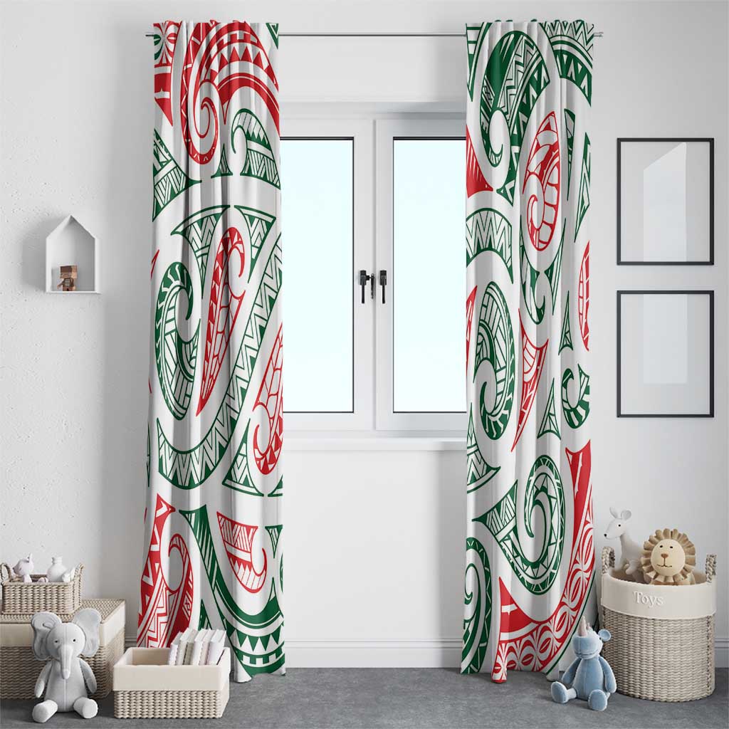 New Zealand Kowhaiwhai Christmas Window Curtain Traditional Maori Koru Pattern - Aussie Hoodie