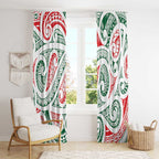 New Zealand Kowhaiwhai Christmas Window Curtain Traditional Maori Koru Pattern - Aussie Hoodie