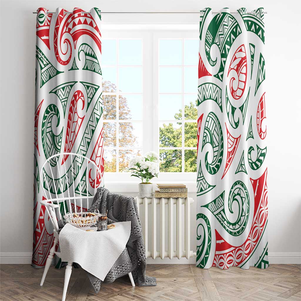 New Zealand Kowhaiwhai Christmas Window Curtain Traditional Maori Koru Pattern - Aussie Hoodie