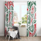 New Zealand Kowhaiwhai Christmas Window Curtain Traditional Maori Koru Pattern - Aussie Hoodie