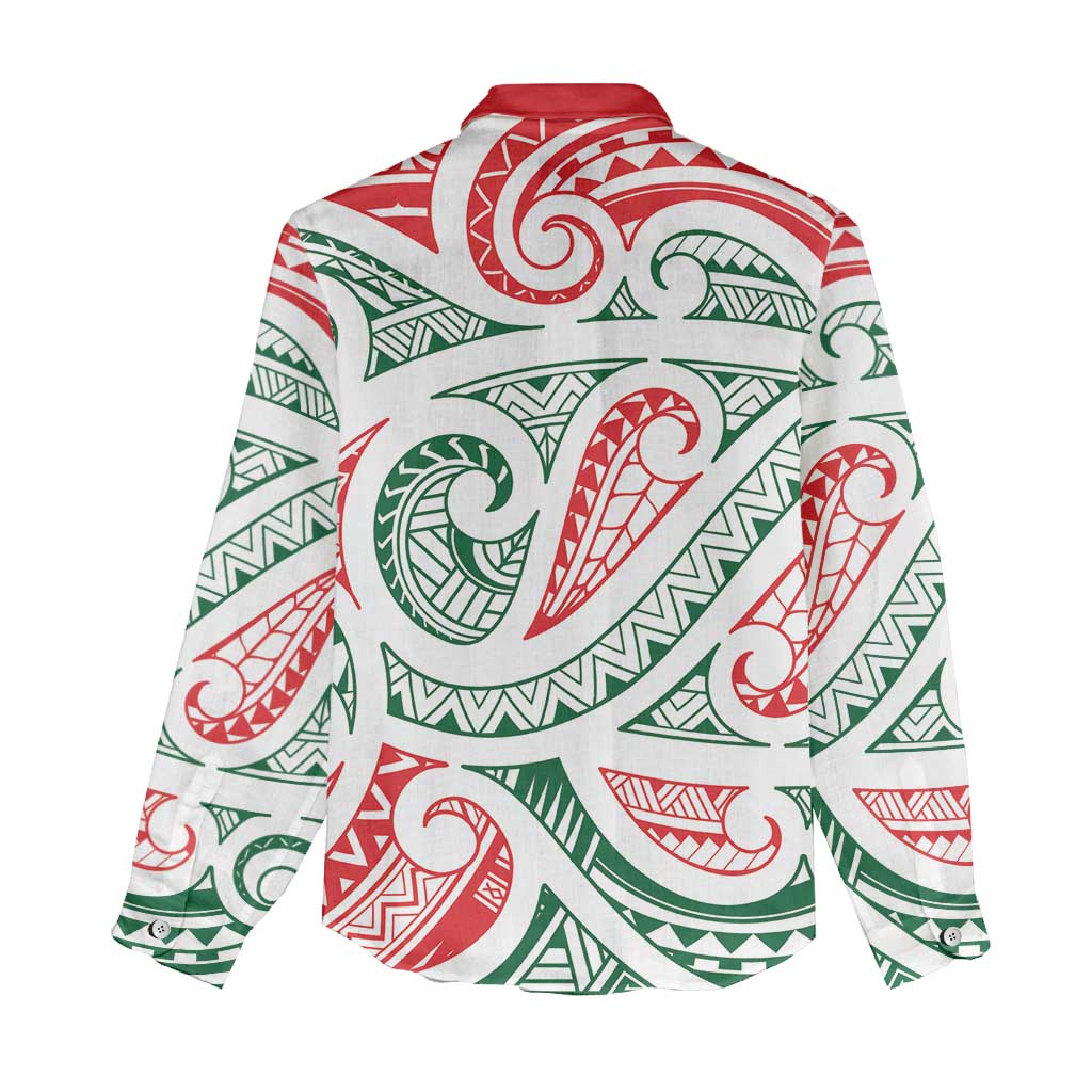 New Zealand Kowhaiwhai Christmas Women Casual Shirt Traditional Maori Koru Pattern - Aussie Hoodie
