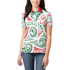 New Zealand Kowhaiwhai Christmas Women Polo Shirt Traditional Maori Koru Pattern - Aussie Hoodie