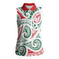New Zealand Kowhaiwhai Christmas Women Sleeveless Polo Shirt Traditional Maori Koru Pattern - Aussie Hoodie