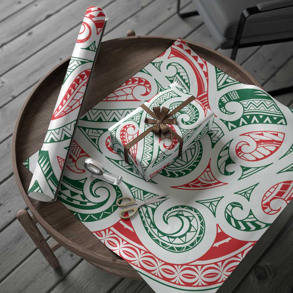 New Zealand Kowhaiwhai Christmas Wrapping Paper Traditional Maori Koru Pattern - Aussie Hoodie